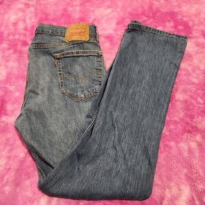 Levi's Jeans Men's 34x32 Mid Rise 505 Regular Fit Blue Denim Made in‎ Mexico